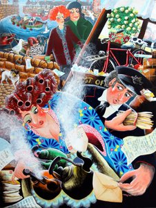 Willy Nilly先生和夫人（面板上的丙烯酸） 作者 托尼·托德